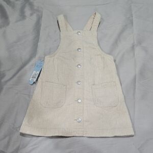 Cat & Jack Cream Corduroy Pinafore Dress - Girls 4T